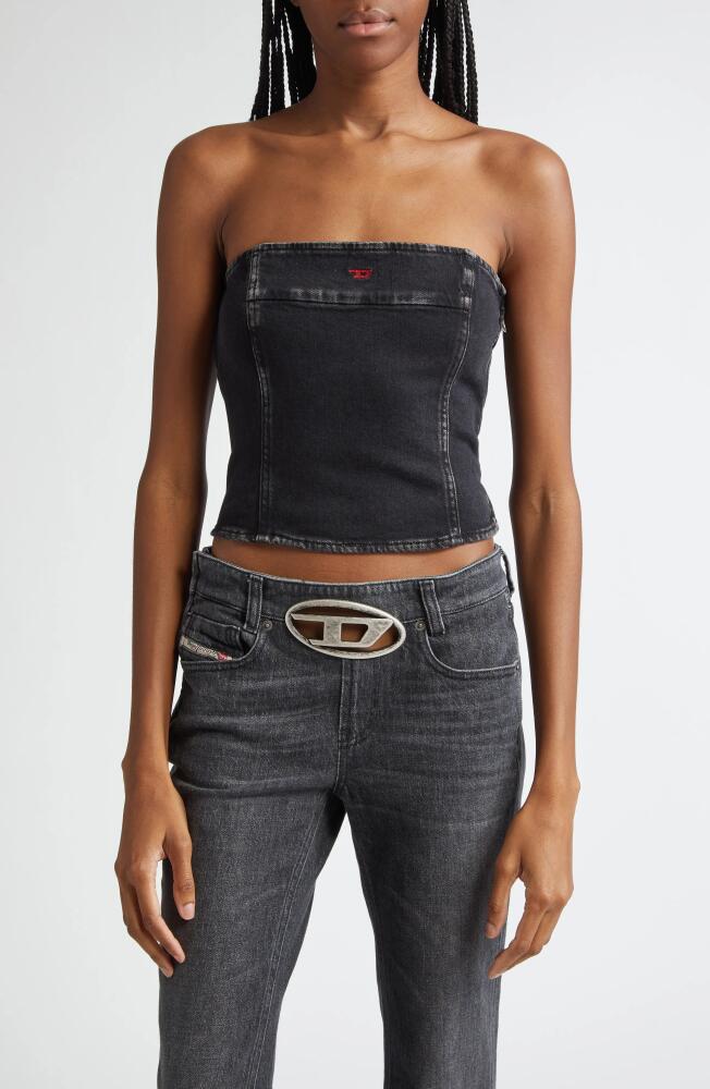 DIESEL De-Ville Denim Tube Top in Black/Denim Cover