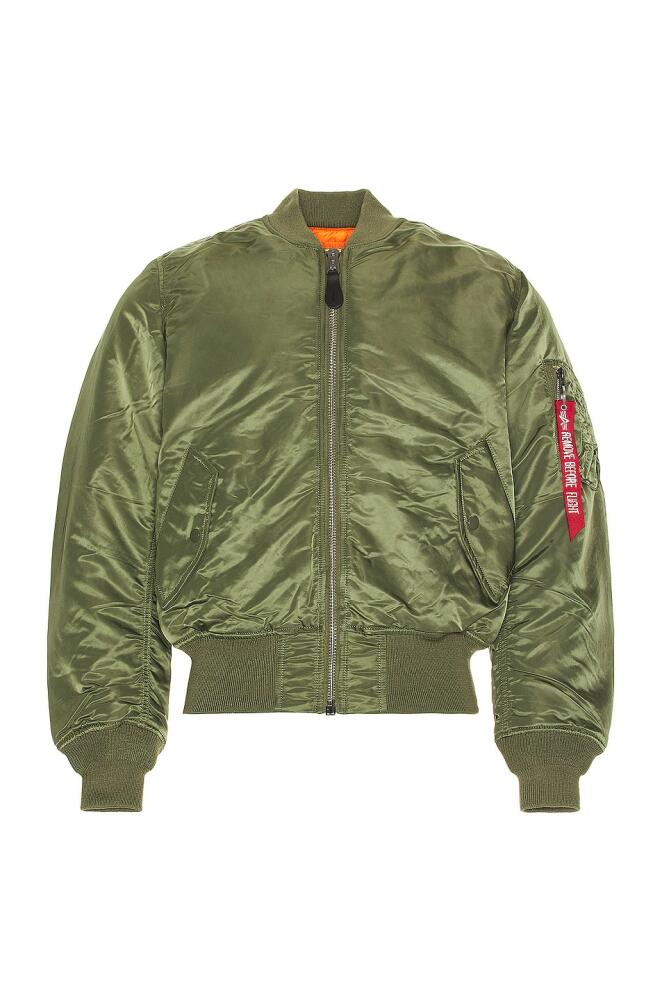 ALPHA INDUSTRIES MA-1 Blood Chit Bomber Jacket in Green Cover