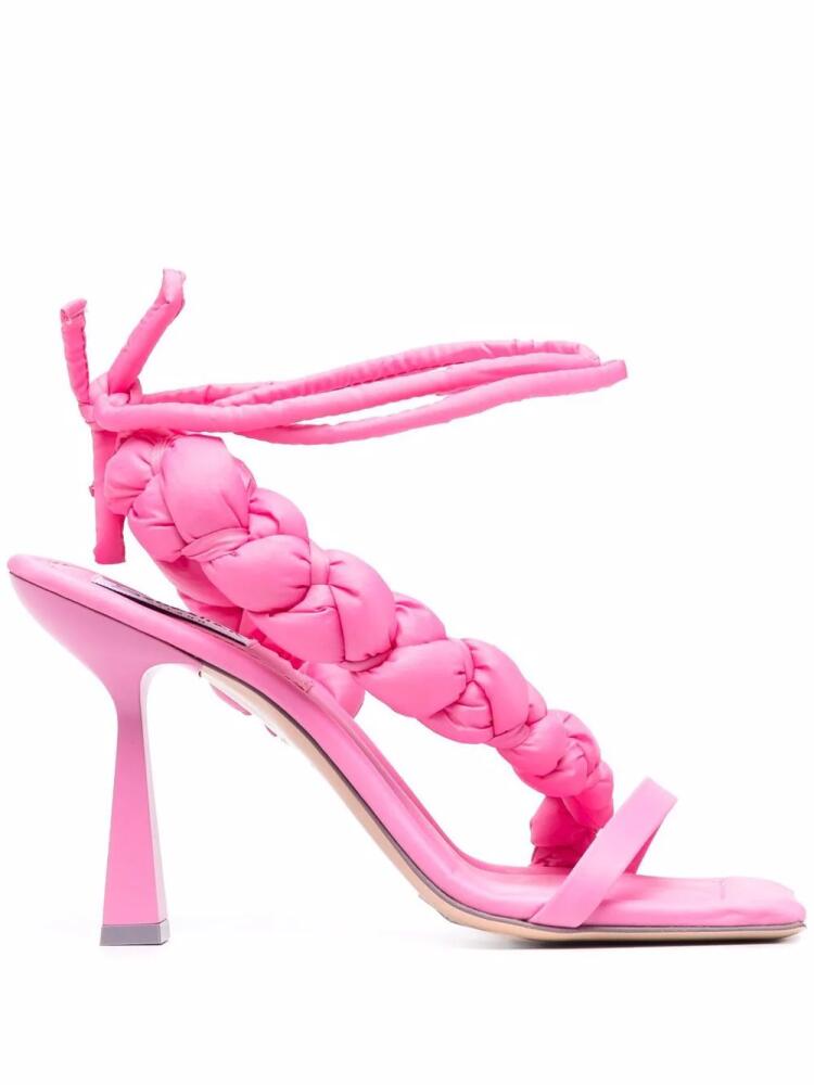 Sebastian Milano quilted-detail square-toe sandals - Pink Cover