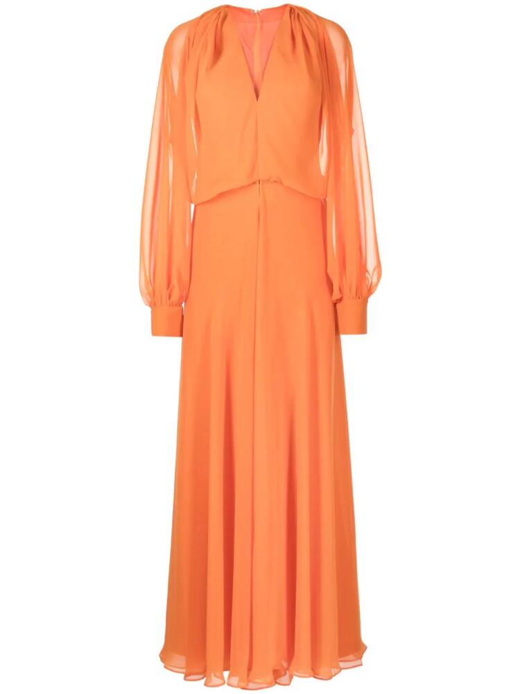 Isabel Sanchis Illusion V-neck top and trousers set - Orange Cover