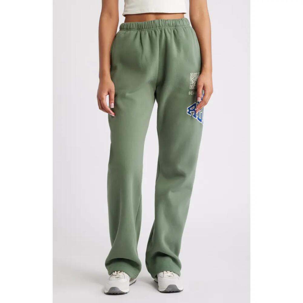 THE MAYFAIR GROUP Scan to Relax Straight Leg Sweatpants in Green /Heather Grey Cover