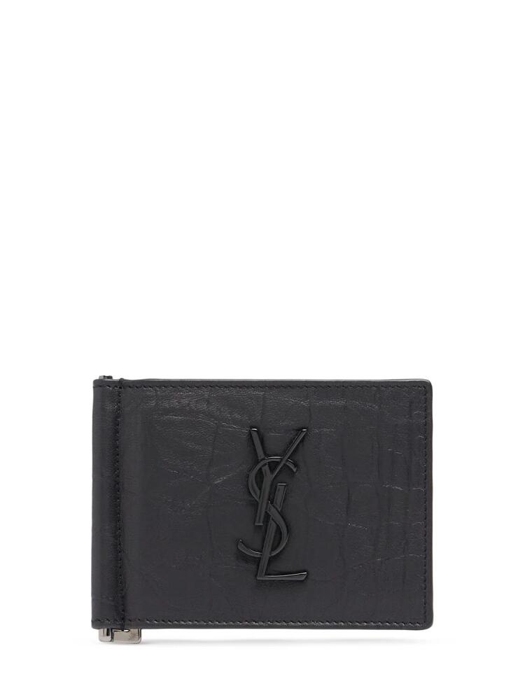 SAINT LAURENT Monogram Embossed Bill Clip Wallet Cover