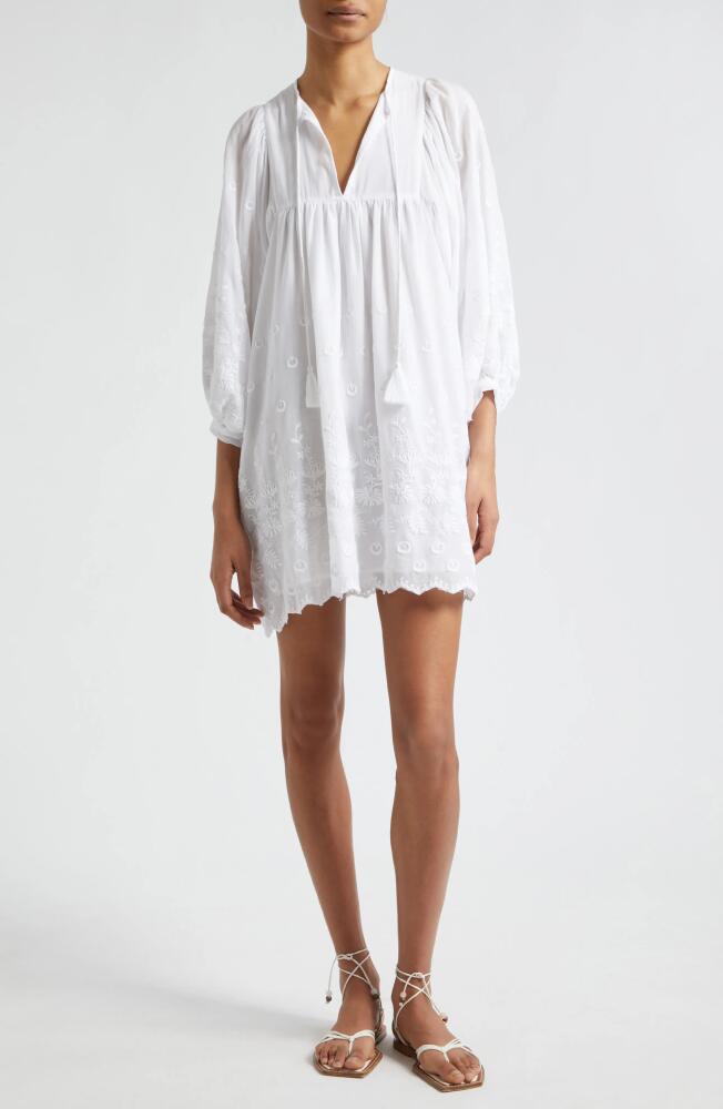 MILLE Daisy Long Sleeve Dress in Petal Embroidery White Cover