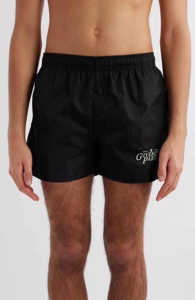 Givenchy Logo Swim Trunks in Black Cover