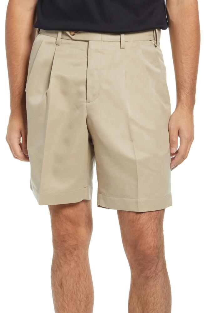 Berle Pleated Shorts in Tan Cover