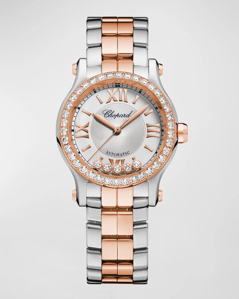 Chopard Happy Sport 30mm 18K Rose Gold & Steel Diamond Bezel Watch Cover