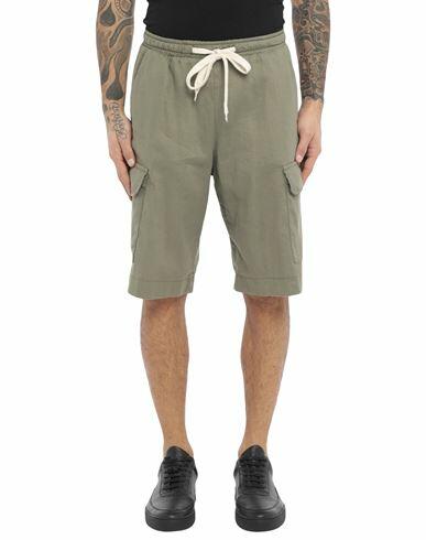 Imperial Man Shorts & Bermuda Shorts Military green Linen, Cotton, Elastane Cover