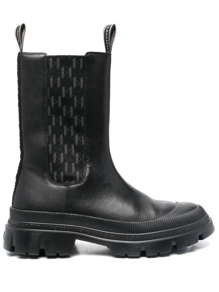 Karl Lagerfeld Monogram Trekka leather boots - Black Cover