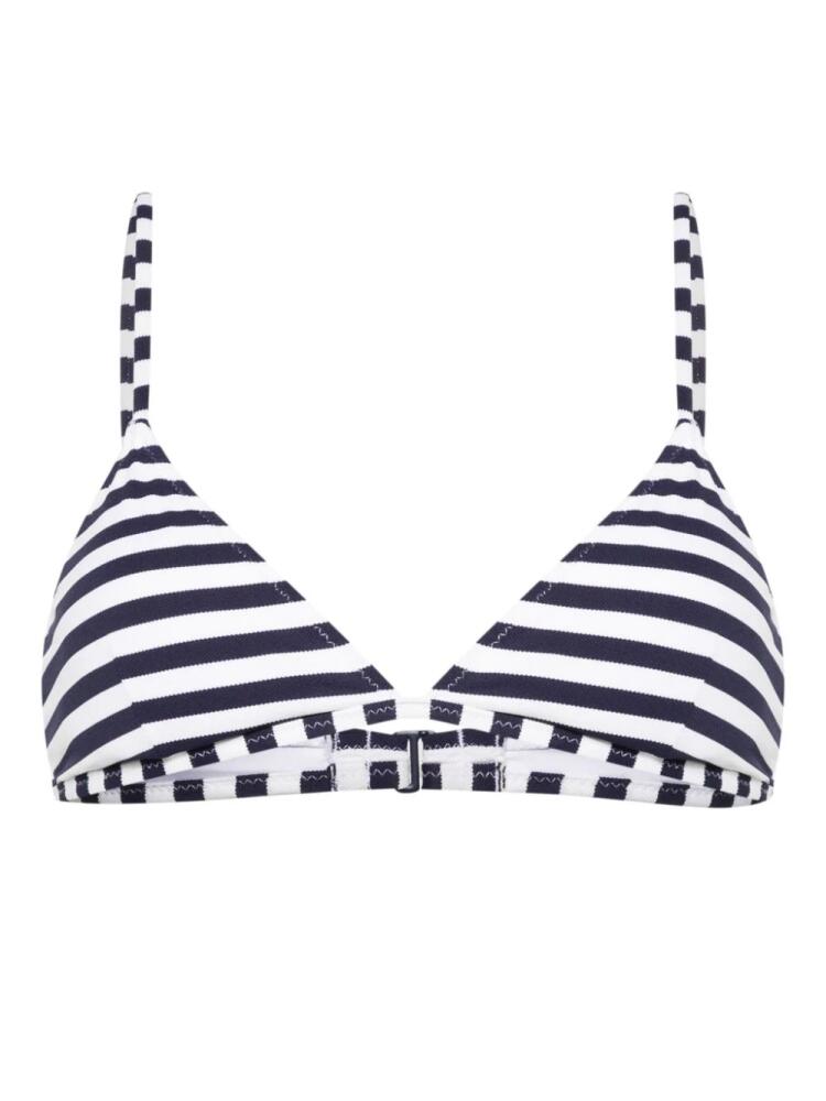 Polo Ralph Lauren striped piqué-weave bikini top - Blue Cover