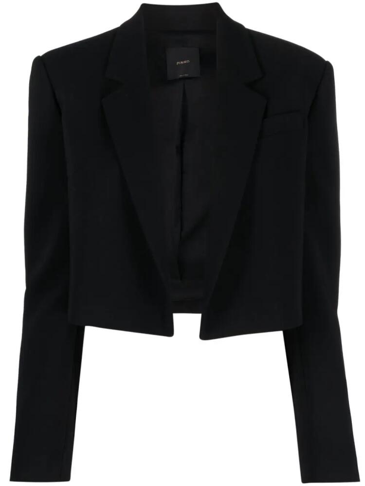 PINKO notched-lapels cropped blazer - Black Cover