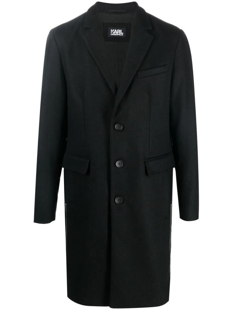 Karl Lagerfeld single-breasted wool coat - Black Cover