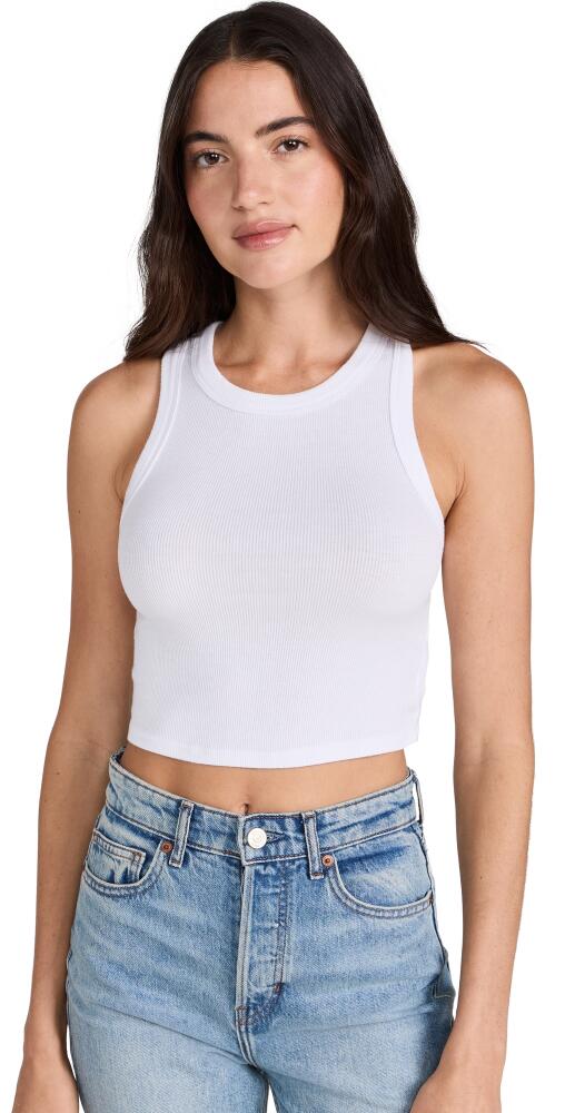 Enza Costa Cropped Bold Sheath Tank White Cover