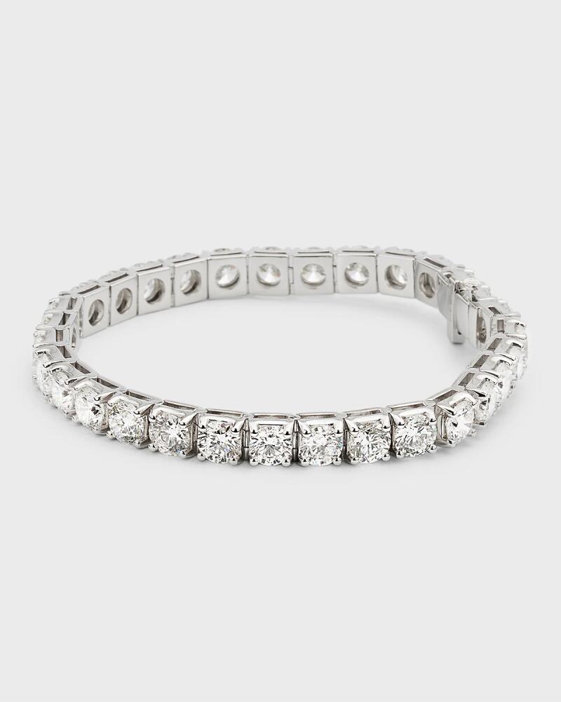 Neiman Marcus Lab Grown Diamonds Lab Grown Diamond 18K White Gold Round Tennis Bracelet, 7"L Cover