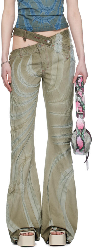 Masha Popova Khaki Cutout Jeans Cover