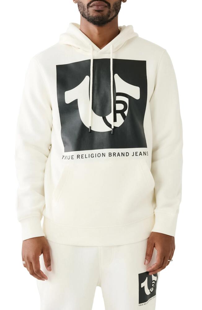 True Religion Brand Jeans Studded Logo Pullover Hoodie in Winter White Cover