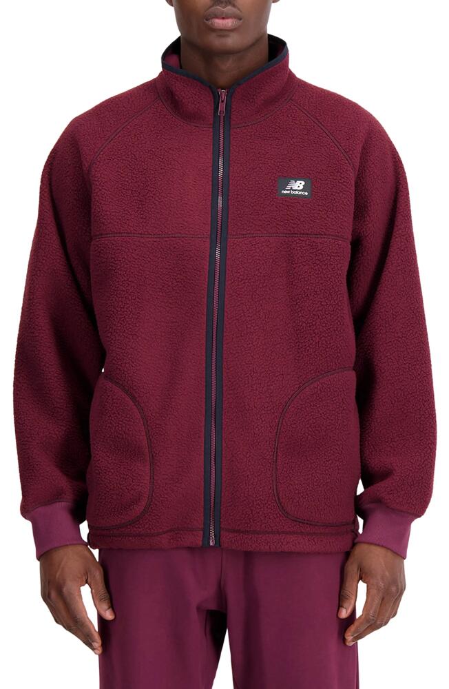 New Balance Athletics Recycled Polyester Polar Fleece Jacket in Nb Burgundy Cover