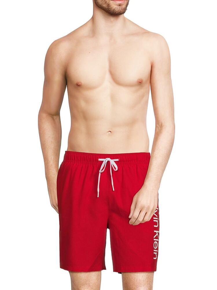 Calvin Klein Men's Core Volley Logo Swim Shorts - Red Cover