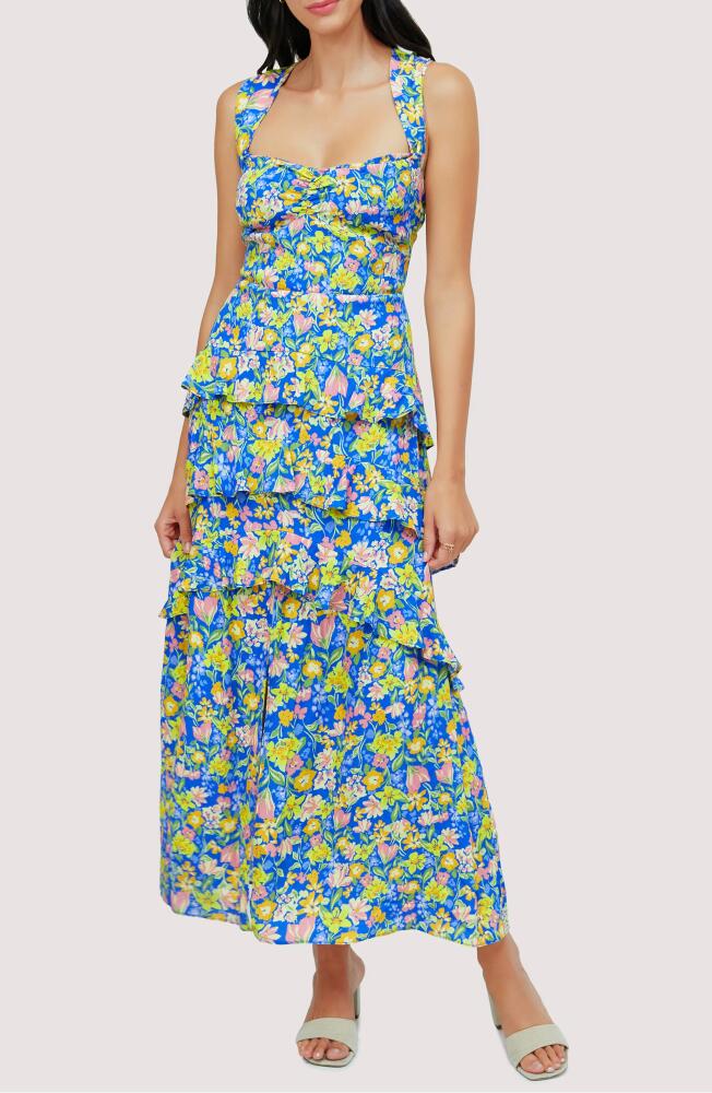 Lost + Wander Escapade Floral Tiered Maxi Sundress in Blue-Multi Cover