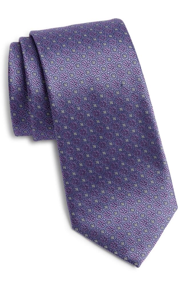 Canali Floral Medallion Silk Tie in Purple Cover