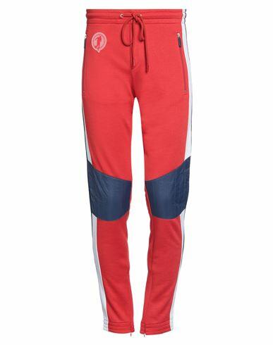 Bikkembergs Man Pants Red Polyester, Cotton Cover