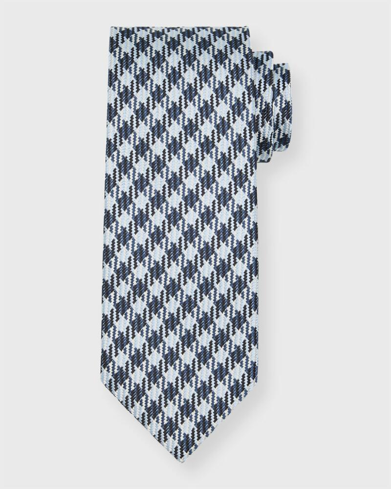 TOM FORD Men's Woven Check Silk Tie Cover