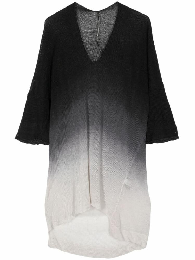 Masnada ombré open-knit tunic - Black Cover