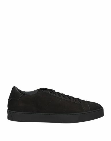 Santoni Man Sneakers Black Leather Cover