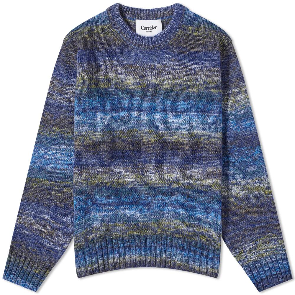 Corridor Men's Mohair Crew Knit in Blue Stripe Cover