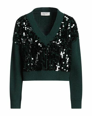 Ermanno Firenze Woman Sweater Dark green Polyester, Wool, Polyamide Cover