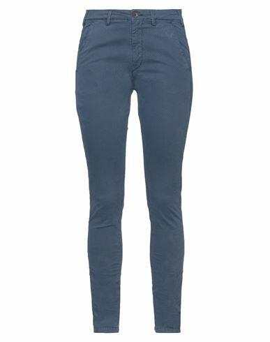 40weft Woman Pants Slate blue Cotton, Elastane Cover