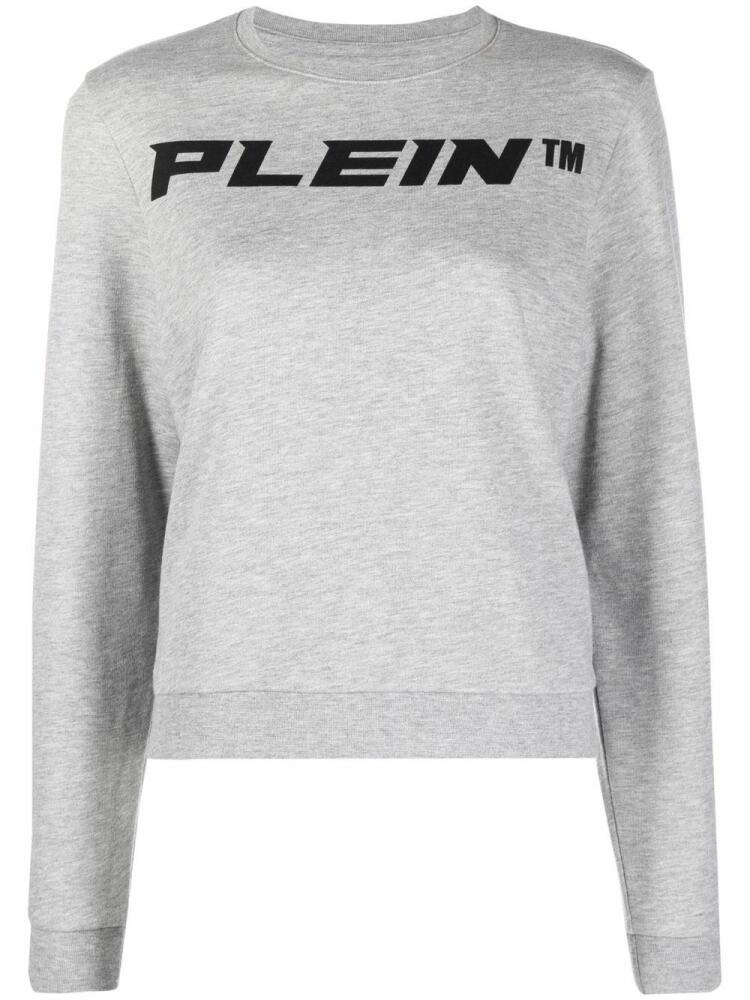 Philipp Plein logo-print mélange-effect sweatshirt - Grey Cover