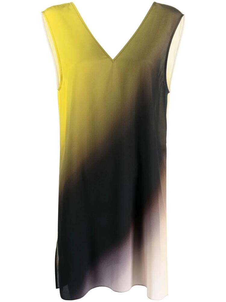 Gauchère gradient-effect silk dress - Yellow Cover