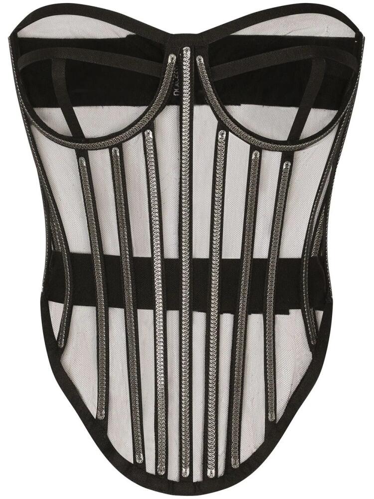 Dolce & Gabbana KIM DOLCE&GABBANA tulle corset top - Black Cover