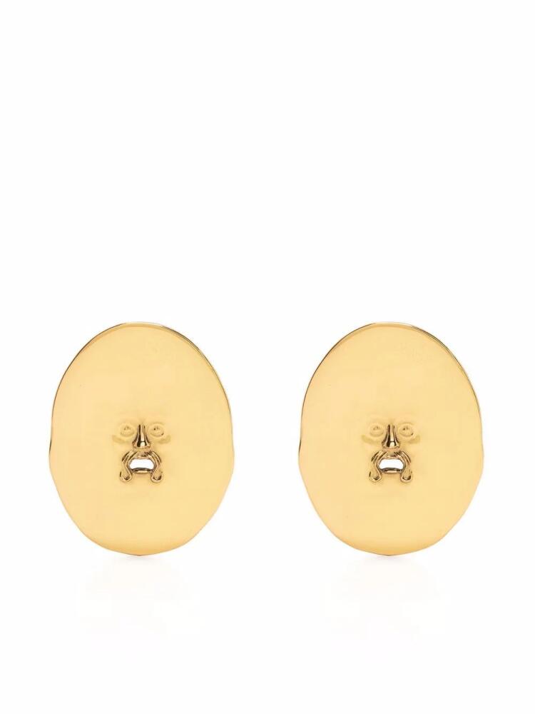 Patou large face clip-on earrings - Gold Cover