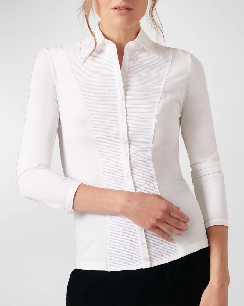 Anne Fontaine Clodie Pleated Button-Down Blouse Cover