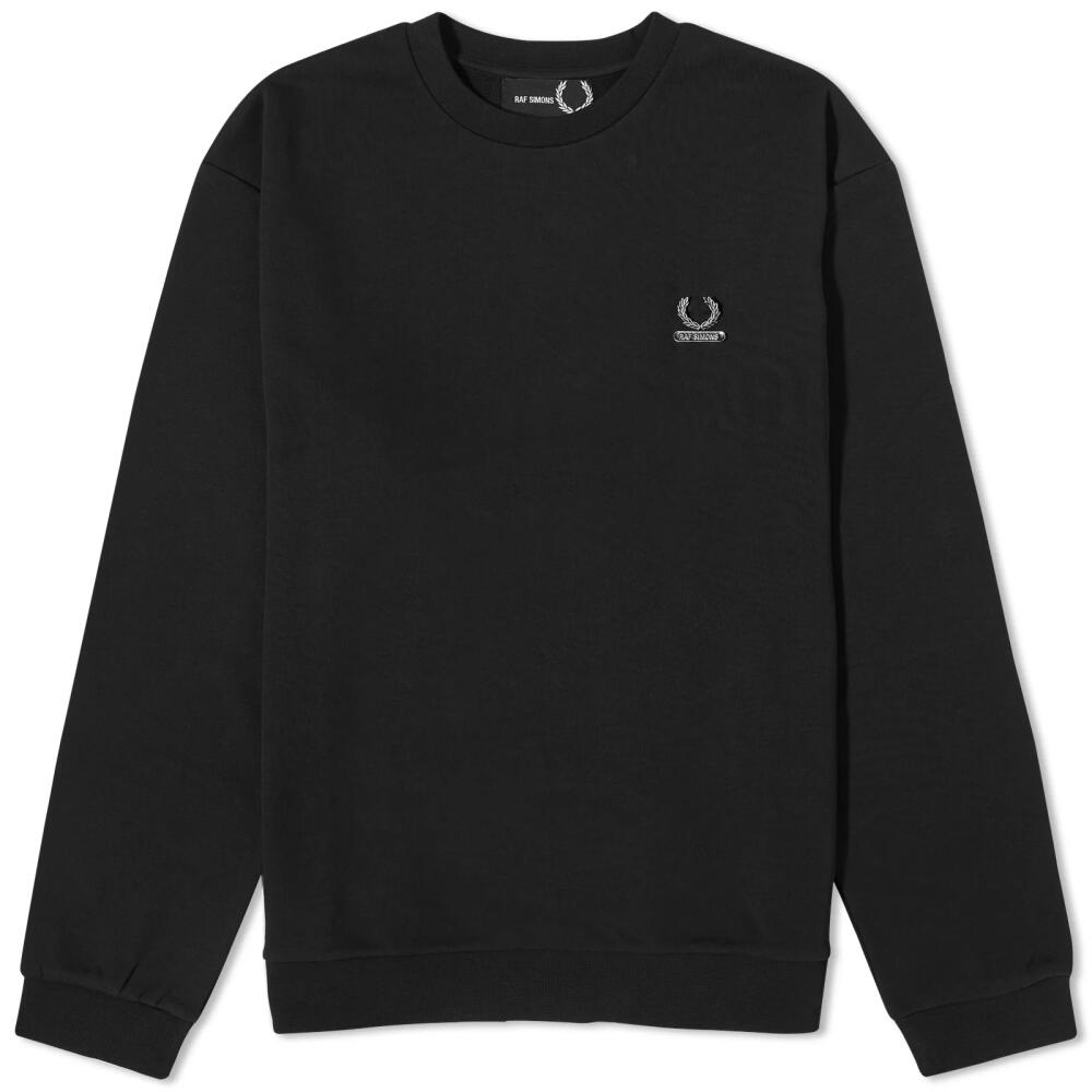 Fred Perry Men's x Raf Simons Embroidered Crew Sweat in Black Cover