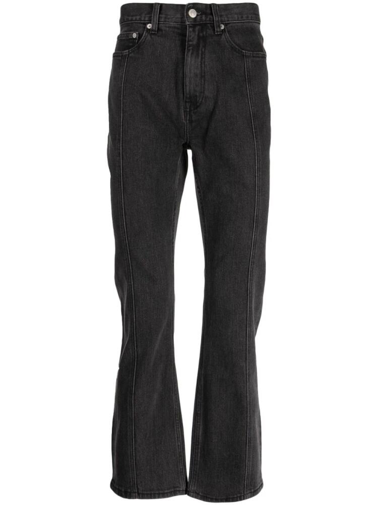 izzue logo-patch cotton-blend straight-leg jeans - Black Cover