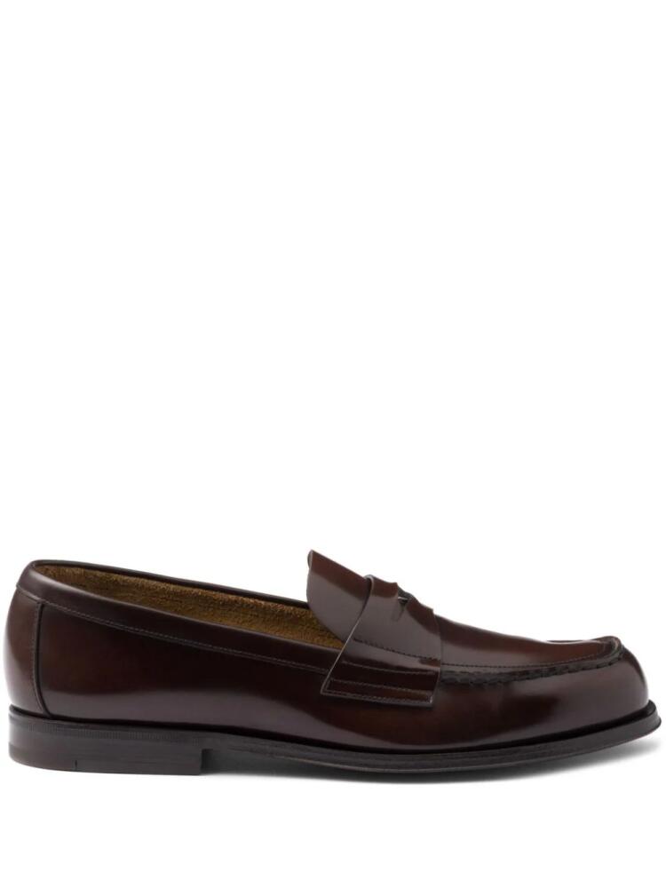 Prada penny-slot leather loafers - Brown Cover