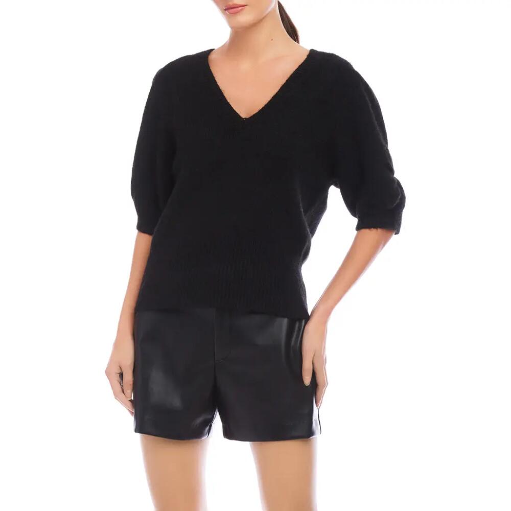 FIFTEEN TWENTY Bennett Puff Sleeve Sweater in Black Cover