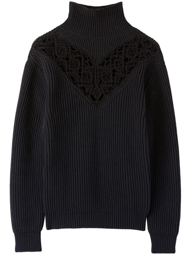 Jil Sander embroidered-detail cotton jumper - Black Cover