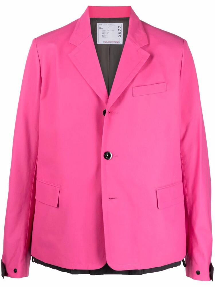 sacai layered single-breasted blazer - Pink Cover