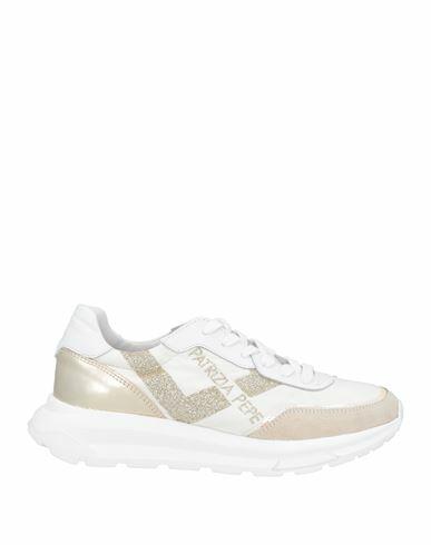 Patrizia Pepe Woman Sneakers Ivory Leather, Textile fibers Cover