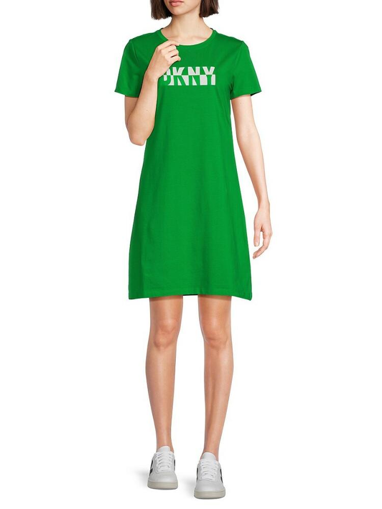 DKNY Women's Logo Mini Tee Dress - Apple Green Cover