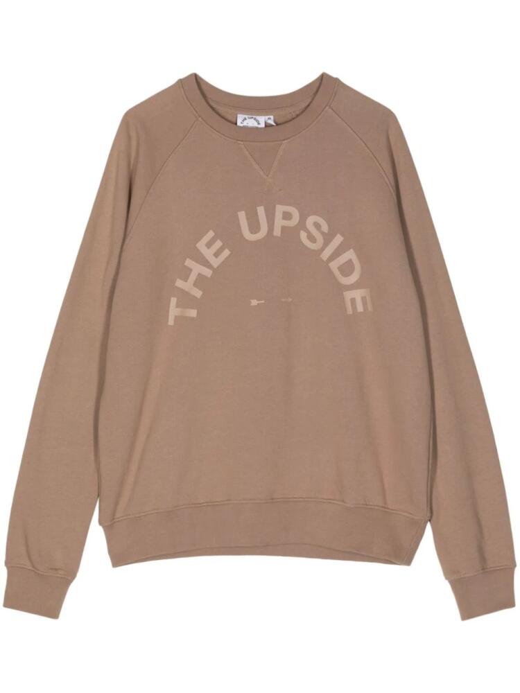 The Upside logo-print organic cotton sweater - Brown Cover