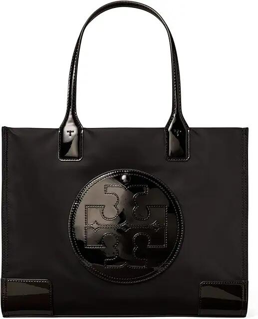 Tory Burch Ella Patent Small Tote (Black) Handbags Cover