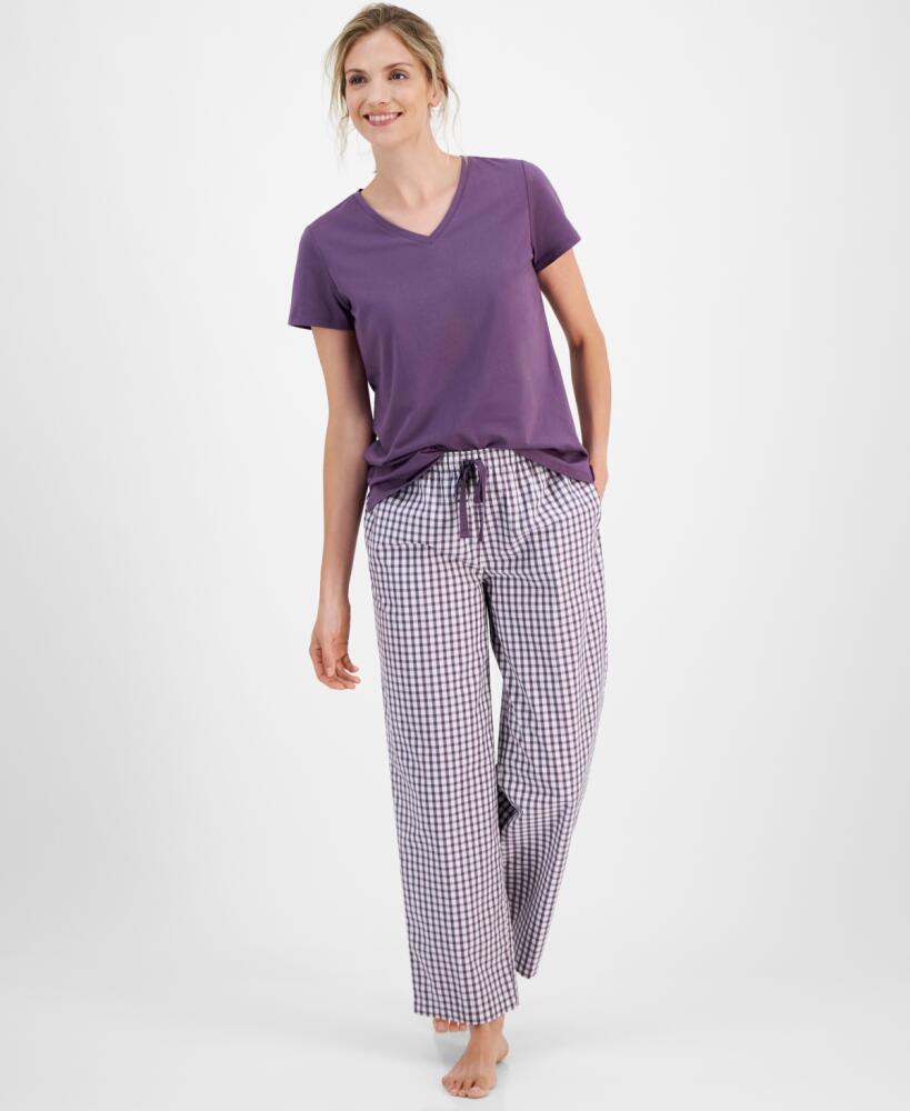 Charter Club Women's Woven Drawstring Pajama Pants, Created for Macy's - Country Check Cover