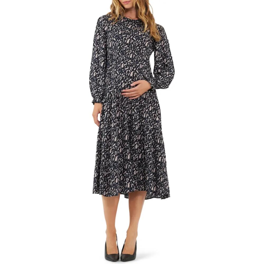 Ripe Maternity Izzie Tiered Maternity Dress in Midnight /Mocha Cover