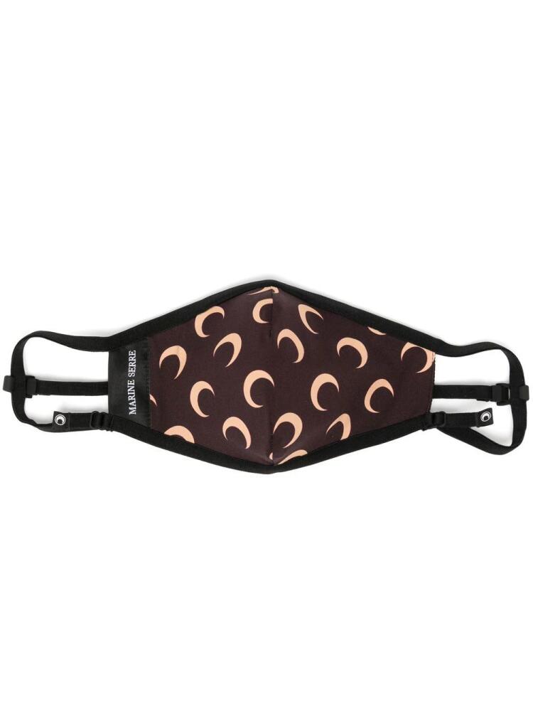 Marine Serre crescent moon print face mask - Black Cover