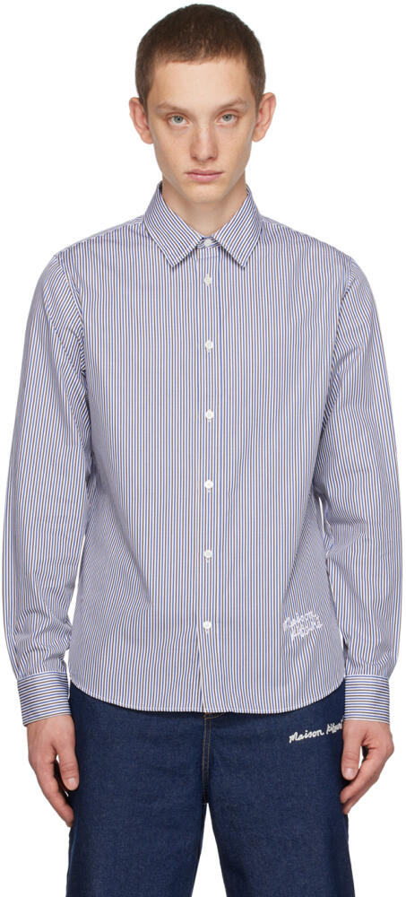 Maison Kitsuné Brown & Blue Classic Shirt Cover