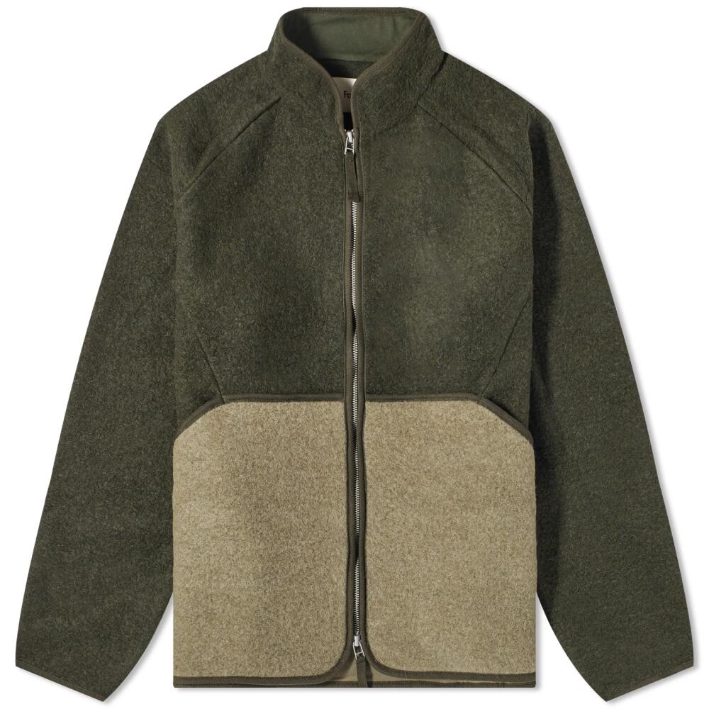 Folk Men's Puzzle Fleece in Olive Wool Mix Cover